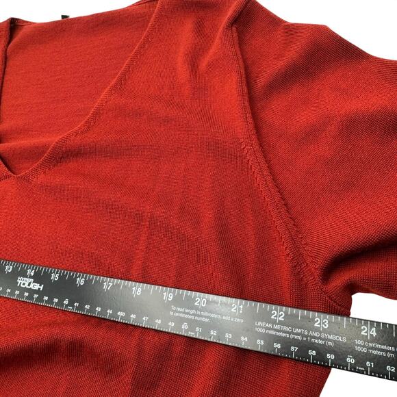 MARINA RINALDI Women's Large Rust Brown 100% New Wool Soft Knit Pullover Sweater - Picture 6 of 8